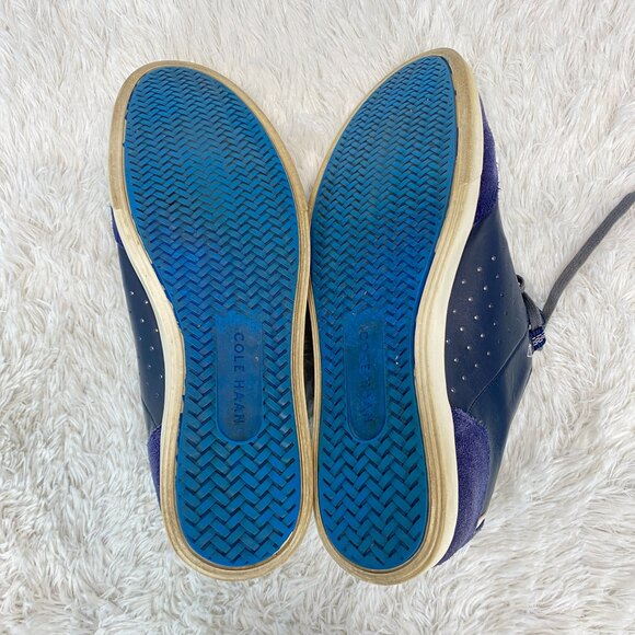 Cole Haan Owen Sport Ox Grand OS Blue Leather Office Sneakers - Picture 5 of 7